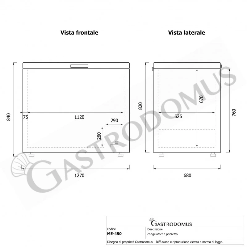 Congelatore A Pozzetto Statico 370 LT -18°C Classe Energetica F 7 Congelatore A Pozzetto Statico 370 LT -18°C Classe Energetica F - immagine 5