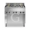 Cucina Professionale A Gas 5 Fuochi Forno Elettrico A Convezione Griglie GN1/1 Profondità 600 Mm -Vendite Gastrodomus cucina a gas 5 fuochi potenziataforno elettrico a convenzione gn 11