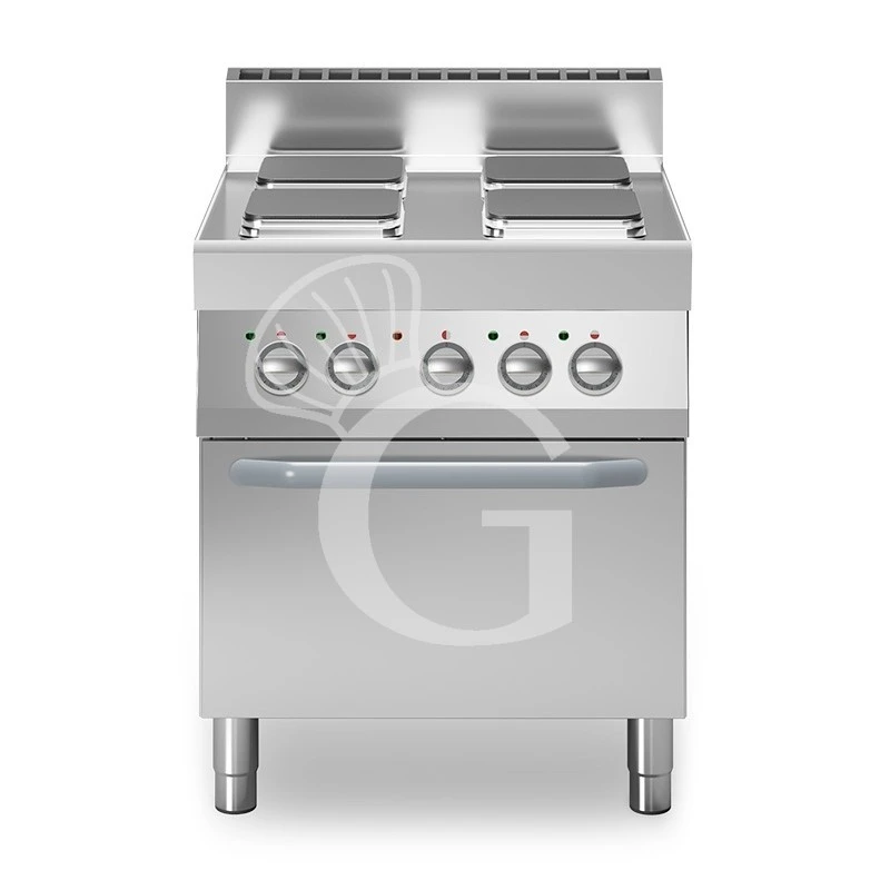 Cucina Professionale Elettrica 4 Piastre Quadre Forno Elettrico A Convezione GN1/1 Profondità 700 Mm 3 Cucina Professionale Elettrica 4 Piastre Quadre Forno Elettrico A Convezione GN1/1 Profondità 700 Mm