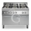 Cucina Professionale A Gas 6 Fuochi Forno Elettrico A Convezione Armadio Neutro Profondità 700 Mm -Vendite Gastrodomus cucina gas 6 fuochi forno elettrico a convenzione armadio neutro bacinelle smaltate