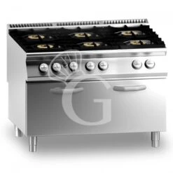 Cucina Professionale A Gas 6 Fuochi Forno A Gas Maxi Profondità 900 Mm