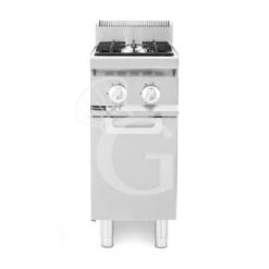 Cucina Professionale A Gas 2 Fuochi Armadio Chiuso Profondità 700 Mm