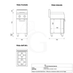 Cucina Professionale A Gas 2 Fuochi Armadio Chiuso Profondità 700 Mm -Vendite Gastrodomus cucina professionale a gas 2 fuochi armadio chiuso profondita 700 mm 4
