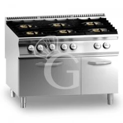 Cucina Professionale A Gas 6 Fuochi Forno A Gas Profondità 900 Mm -Vendite Gastrodomus cucina professionale a gas con 6 fuochi forno a gas profondita 900 mm 1