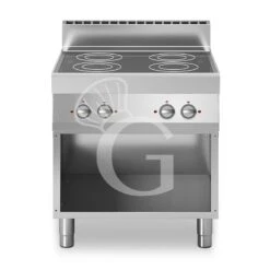 Cucina Professionale Elettrica 4 Piastre In Vetroceramica, Profondità 700 Mm