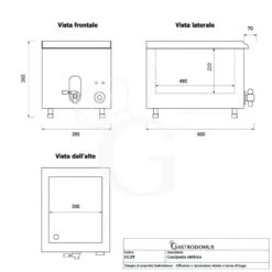 Bollitore Pasta Elettrico Da Banco 1 Vasca L 400 Mm X P 680 Mm X H 370 Mm 20 LT 4500 W 16 Bollitore Pasta Elettrico Da Banco 1 Vasca L 400 Mm X P 680 Mm X H 370 Mm 20 LT 4500 W -Vendite Gastrodomus cuocipasta elettrico potenza 45 kw l 400 mm x p 680 mm x h 370 mm 6