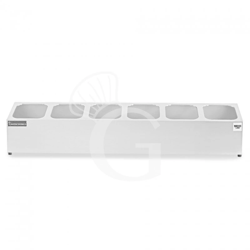 Espositore In Acciaio Inox Predisposto Per 6 Bacinelle GN1/6 - Dimensioni L 995 Mm X P 225 Mm X H 200 Mm 6 Espositore In Acciaio Inox Predisposto Per 6 Bacinelle GN1/6 - Dimensioni L 995 Mm X P 225 Mm X H 200 Mm - immagine 4