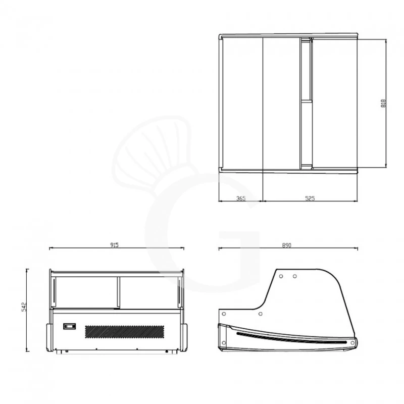 Espositore Refrigerato Ventilato Da Banco Con Esterno Nero E Inox 175 LT Luce Interna LED 8 Espositore Refrigerato Ventilato Da Banco Con Esterno Nero E Inox 175 LT Luce Interna LED - immagine 6
