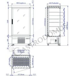 Vetrina Pasticceria Refrigerata Statico 555 LT -15°C/-25°C 1 Lato Vetro -Vendite Gastrodomus espositore statico negativo per pasticceria 1 lato vetro 555 lt temperatura 15c 25c 1