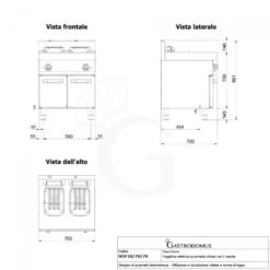 Friggitrice Industriale Elettrica Su Armadio Chiuso 2 Vasche 10 LT + 10 LT 15 Kw Trifase -Vendite Gastrodomus friggitrice elettrica 2 vasche capacita lt 1010 armadio chiuso 1