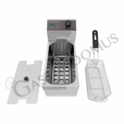 Friggitrice Elettrica Da Banco 1 Vasca 4 LT Potenza 1,8 KW Monofase -Vendite Gastrodomus friggitrice elettrica da banco 1 vasca 4 lt 2000 w monofase 3