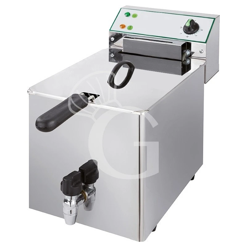Friggitrice Elettrica Da Banco 1 Vasca Con Rubinetto 12 LT Potenza 6 KW Trifase 3 Friggitrice Elettrica Da Banco 1 Vasca Con Rubinetto 12 LT Potenza 6 KW Trifase