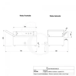 Friggitrice Elettrica Da Banco Con 1 Vasca Capacità 30 LT Con Controllo Temperatura, Potenza 4,8 KW, Monofase -Vendite Gastrodomus friggitrice elettrica da banco con 1 vasca capacita 30 lt con controllo temperatura 4800 w monofase 9