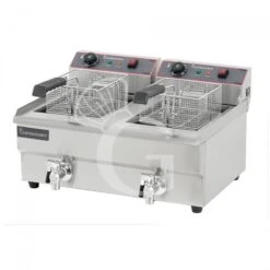 Friggitrice Elettrica Da Banco Con Rubinetto 2 Vasche Capacità 13+13 LT Potenza 4+4 KW Monofase -Vendite Gastrodomus friggitrice elettrica da banco con 2 vasche capacita 1313 lt 44 kw monofase con rubinetto 3