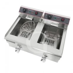 Friggitrice Elettrica Da Banco Con Rubinetto 2 Vasche Capacità 13+13 LT Potenza 4+4 KW Monofase -Vendite Gastrodomus friggitrice elettrica da banco con 2 vasche capacita 1313 lt 44 kw monofase con rubinetto 5