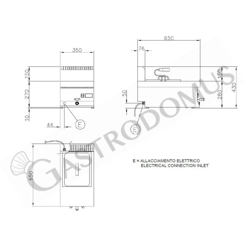 Friggitrice Elettrica Per Pasticceria Da Banco 1 Vasca 5 LT L 350 Mm X P 650 Mm X H 285 Mm 4 Friggitrice Elettrica Per Pasticceria Da Banco 1 Vasca 5 LT L 350 Mm X P 650 Mm X H 285 Mm - immagine 2