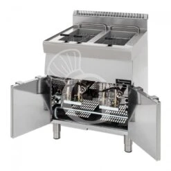 Friggitrice Professionale A Gas Su Armadio Chiuso 2 Vasche 13 LT + 13 LT 22 Kw -Vendite Gastrodomus friggitrice gas 2 vasche capacita lt 1313 armadio chiuso 1
