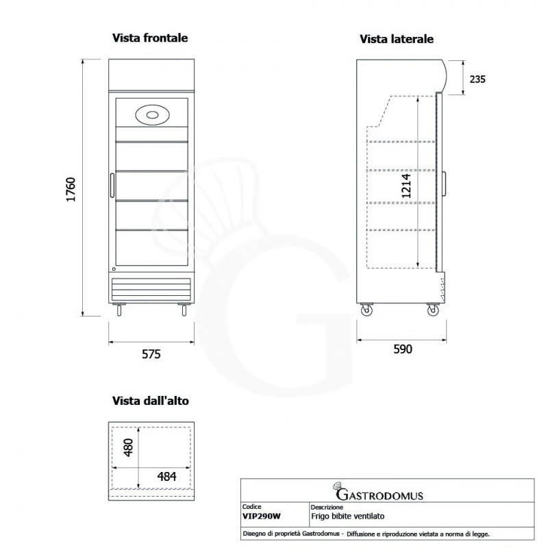 Frigo Bibite Ventilato 0°C/+10°C LT 290 Colore Bianco 9 Frigo Bibite Ventilato 0°C/+10°C LT 290 Colore Bianco - immagine 7