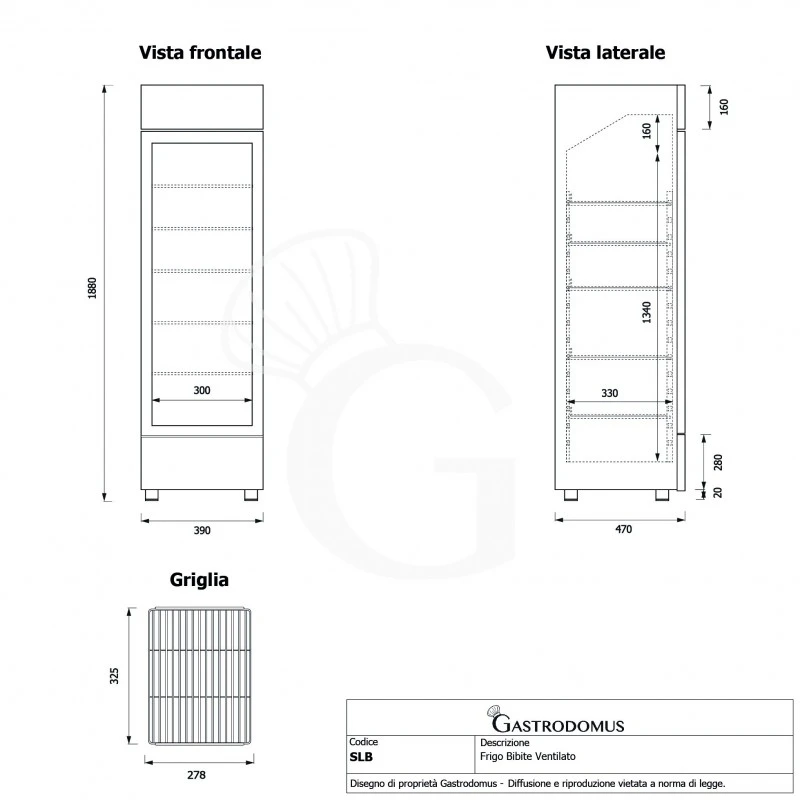 Frigo Bibite Ventilato 1 Porta Con Canopy 150 LT 0°C/+10°C Colore Nero 12 Frigo Bibite Ventilato 1 Porta Con Canopy 150 LT 0°C/+10°C Colore Nero - immagine 10