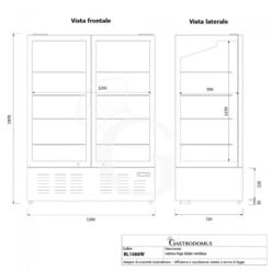 Frigo Bibite Ventilato 2 Porte Battenti 1021 LT 2°C/+8°C Colore Bianco -Vendite Gastrodomus frigo bibite ventilato 2 porte battenti 1021 lt 2c8c colore bianco 9