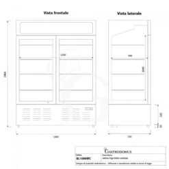 Frigo Bibite Ventilato 2 Porte Battenti Con Canopy 1001 LT 2°C/+8°C Colore Bianco -Vendite Gastrodomus frigo bibite ventilato 2 porte battenti con canopy 1001 lt 2c8c colore bianco 9