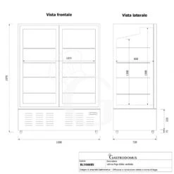 Frigo Bibite Ventilato 2 Porte Scorrevoli 1021 LT 2°C/+8°C Colore Nero -Vendite Gastrodomus frigo bibite ventilato 2 porte scorrevoli 1021 lt 2c8c colore nero 8
