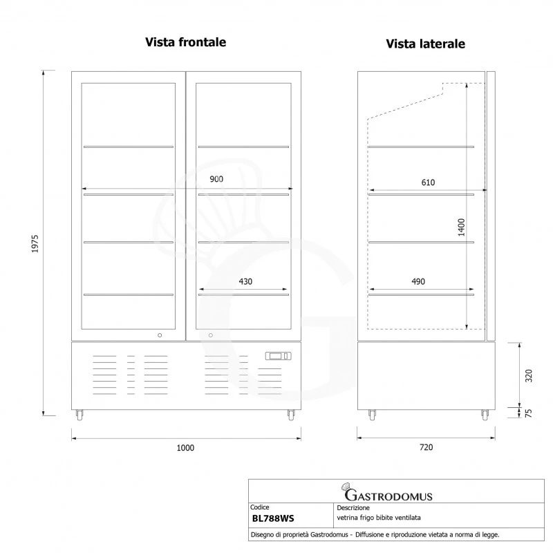 Frigo Bibite Ventilato 2 Porte Scorrevoli 751 LT 2°C/+8°C Colore Bianco - immagine 12