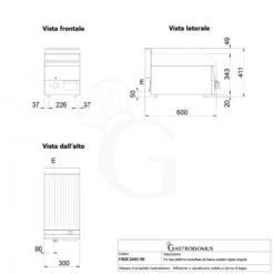Fry Top Elettrico Da Banco Piastra Rigata Singola 3000 W Monofase P 600 Mm -Vendite Gastrodomus fry top elettrico da banco piastra rigata singola monofase 2