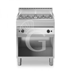 Griglia A Gas Su Mobile Aperto Con 2 Zone Di Cottura In Acciaio E Profondità 700 Mm