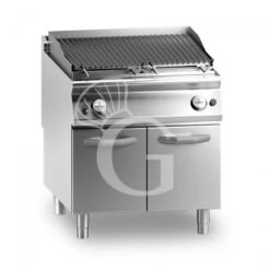 Griglia A Gas E Pietra Lavica Su Armadio Con 2 Zone Di Cottura E Profondità 900 Mm