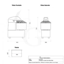 Impastatrice A Spirale Testa E Vasca Fisse Comandi Digitali - 42 LT - Trifase - 1 Velocità -Vendite Gastrodomus impastatrice a spirale testa e vasca fisse comandi digitali 42 lt trifase 1 velocita 6