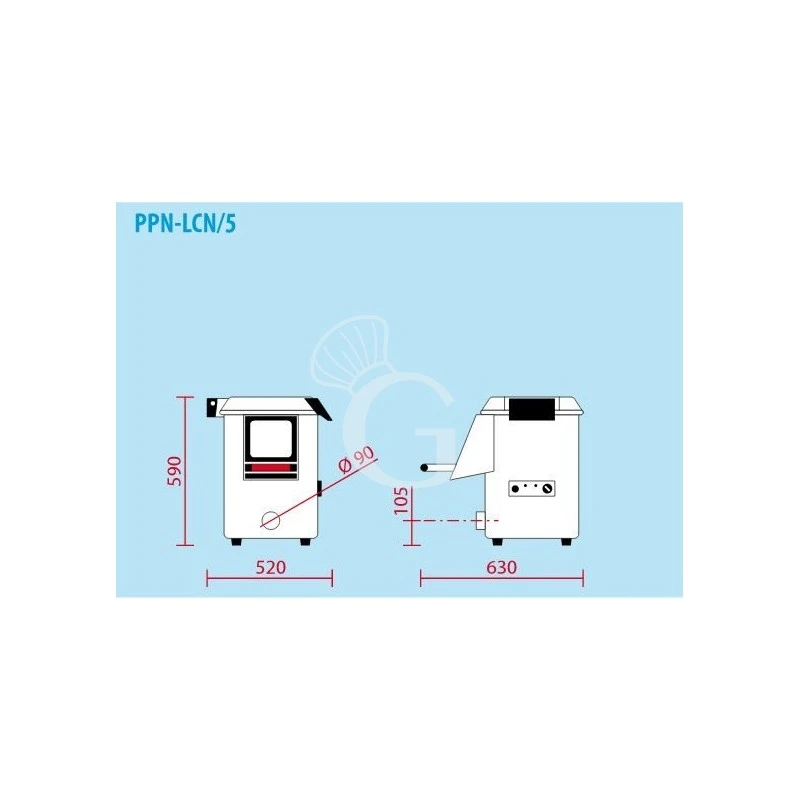Lavacozze Da Banco, Trifase, Capacità 3/5 Kg, Produzione 60 Kg/h 4 Lavacozze Da Banco, Trifase, Capacità 3/5 Kg, Produzione 60 Kg/h - immagine 2