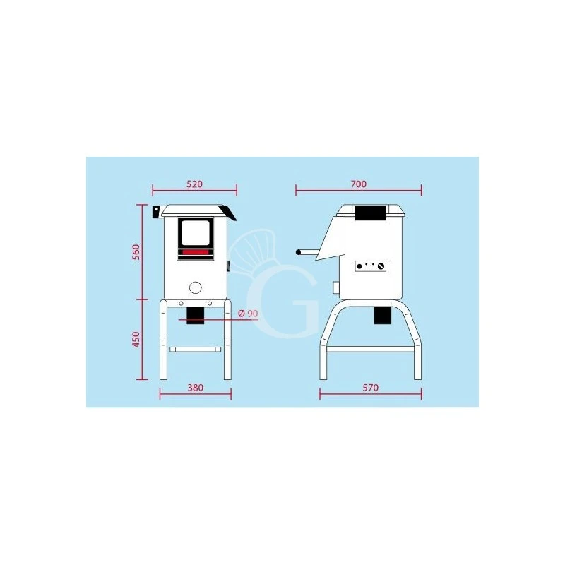Lavacozze Da Pavimento Con Cavalletto, Trifase, Capacità 3/5 Kg, Produzione 60 Kg/h 4 Lavacozze Da Pavimento Con Cavalletto, Trifase, Capacità 3/5 Kg, Produzione 60 Kg/h - immagine 2