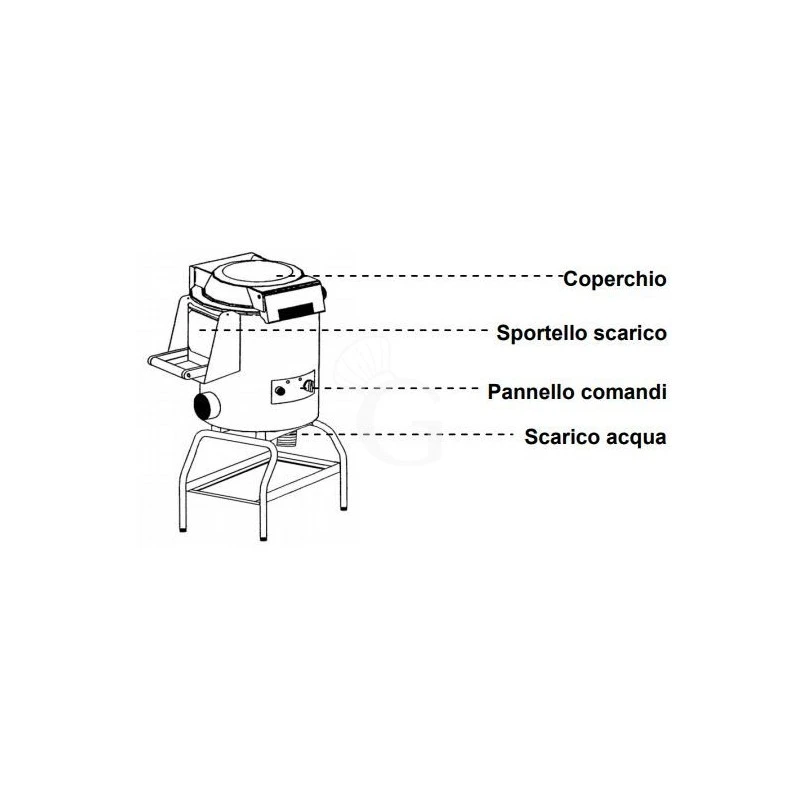 Lavacozze Da Pavimento Con Cavalletto, Trifase, Capacità 3/5 Kg, Produzione 60 Kg/h 6 Lavacozze Da Pavimento Con Cavalletto, Trifase, Capacità 3/5 Kg, Produzione 60 Kg/h - immagine 4
