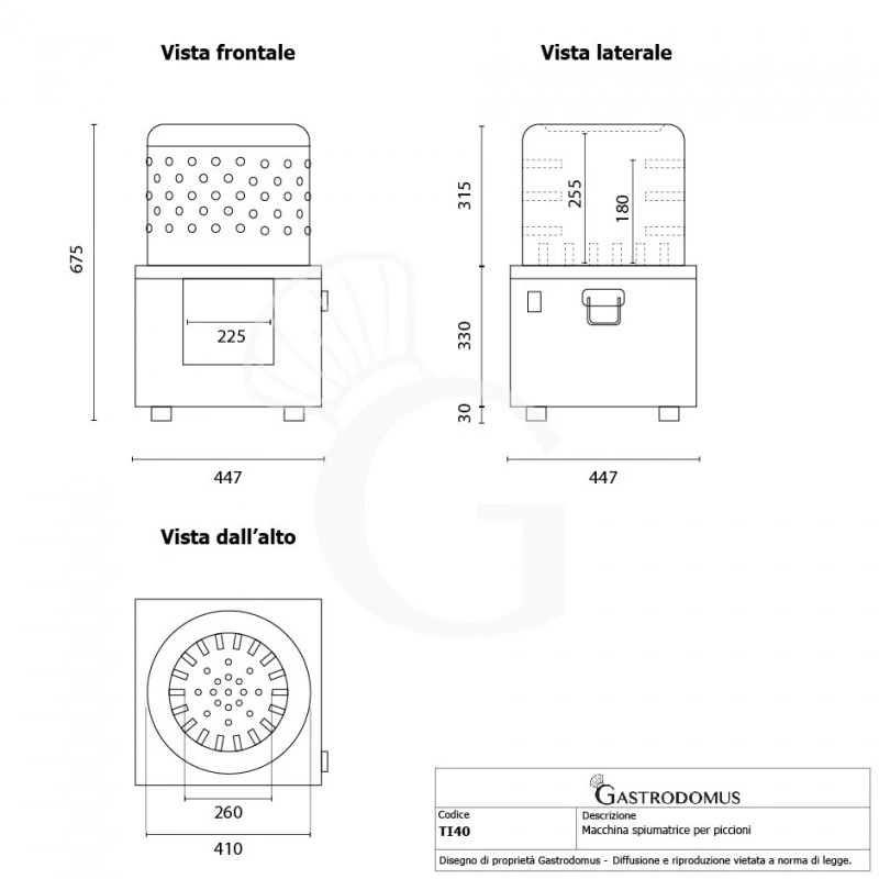Macchina Spiumatrice Elettrica Per Piccioni A Secco, Cestello Ø 410 Mm - 0,18 KW 9 Macchina Spiumatrice Elettrica Per Piccioni A Secco, Cestello Ø 410 Mm - 0,18 KW - immagine 7