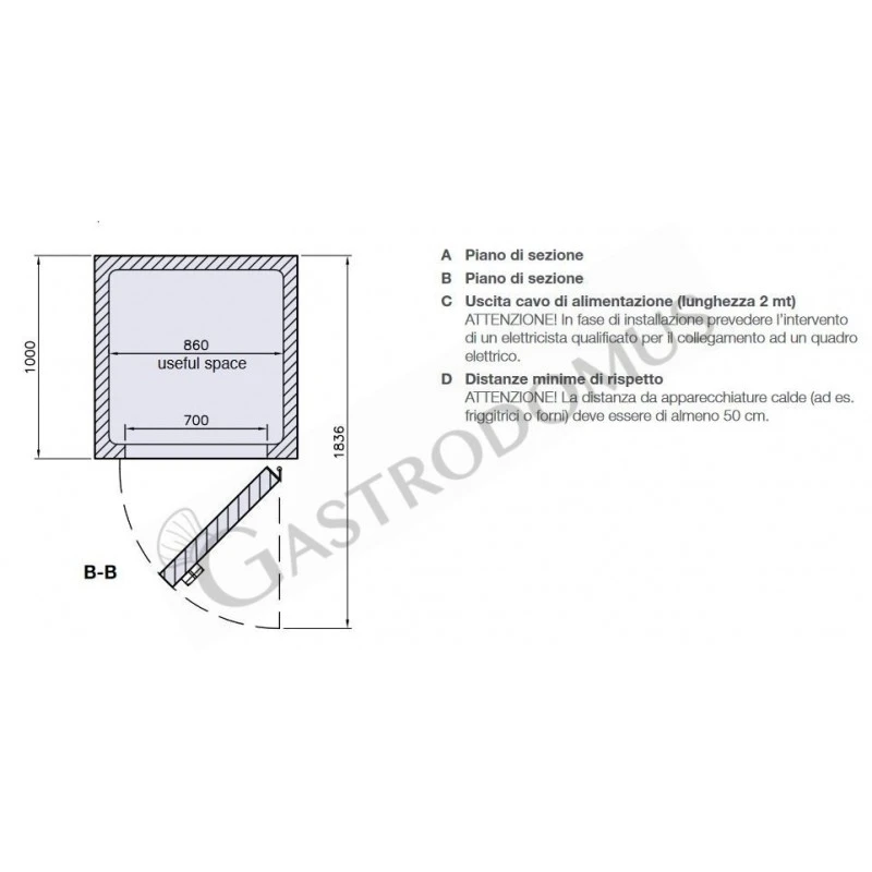 Minicella Refrigerazione Ventilata Con Temperatura -18°C/-22°C In Lamiera Preverniciata Bianca Classe Energetica C 7 Minicella Refrigerazione Ventilata Con Temperatura -18°C/-22°C In Lamiera Preverniciata Bianca Classe Energetica C - immagine 5