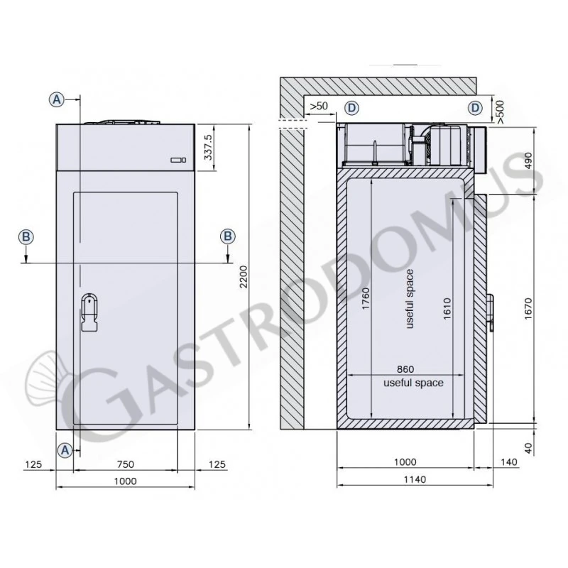 Minicella Refrigerazione Ventilata Con Temperatura -18°C/-22°C In Lamiera Preverniciata Bianca Classe Energetica C 8 Minicella Refrigerazione Ventilata Con Temperatura -18°C/-22°C In Lamiera Preverniciata Bianca Classe Energetica C - immagine 6