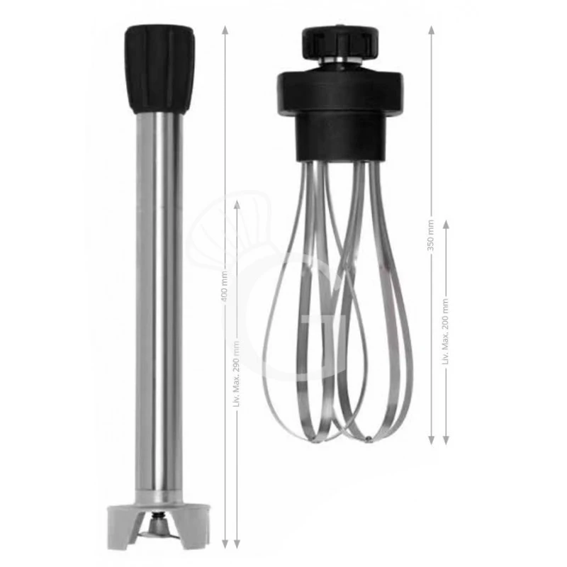 Mixer Ad Immersione Con Mescolatore Da 400mm E Frusta Da 350mm, Velocità Variabile 2500/11000 Rpm, 0,4 KW 5 Mixer Ad Immersione Con Mescolatore Da 400mm E Frusta Da 350mm, Velocità Variabile 2500/11000 Rpm, 0,4 KW - immagine 3