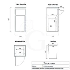 Pattumiera Armadiata Svuota Vassoi 60 LT L 500 Mm X P 530 Mm X H 1225 Mm -Vendite Gastrodomus pattumiera armadiata svuota vassoi in acciaio l 500 mm x p 530 mm x h 1200 mm 4