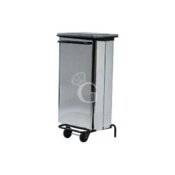 Pattumiera Rettangolare In Inox 2 Ruote Pedale 100 LT