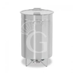 Pattumiera Tonda Diametro 390 Mm In Acciaio Inox Con Coperchio Apertura Tramite Pedale 50 LT