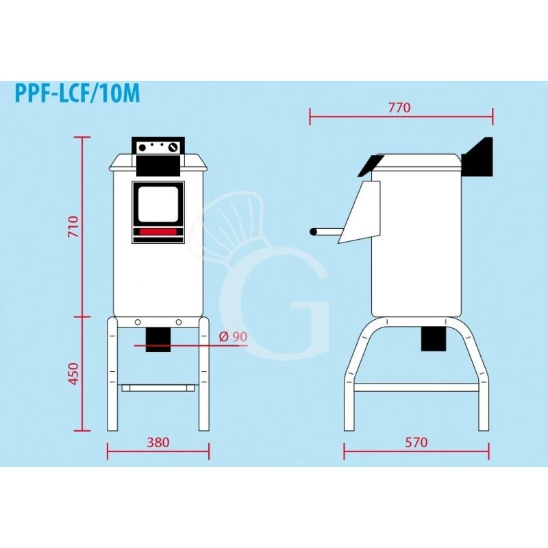 Pelapatate Da Pavimento Con Cavalletto E Abrasivo Laterale, Trifase, Capacità 10 Kg, Produzione 120 Kg/h 5 Pelapatate Da Pavimento Con Cavalletto E Abrasivo Laterale, Trifase, Capacità 10 Kg, Produzione 120 Kg/h - immagine 3