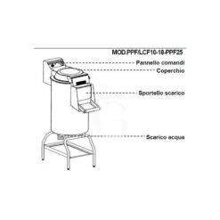 Pelapatate Da Pavimento Con Cavalletto, Trifase, Capacità 10 Kg, Produzione 120 Kg/h 15 Pelapatate Da Pavimento Con Cavalletto, Trifase, Capacità 10 Kg, Produzione 120 Kg/h -Vendite Gastrodomus pelapatate kg 10 da pavimento 6