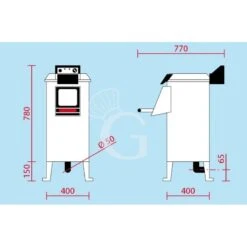 Pelapatate Da Pavimento, Trifase, Capacità 18 Kg, Produzione 220 Kg/h 10 Pelapatate Da Pavimento, Trifase, Capacità 18 Kg, Produzione 220 Kg/h -Vendite Gastrodomus pelapatate kg 18 da banco 1