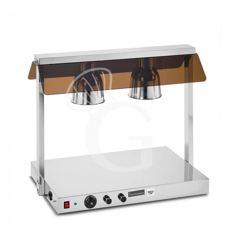 Piano Caldo In Inox Con 2 Lampade Riscaldanti - 1,1 KW 4 Piano Caldo In Inox Con 2 Lampade Riscaldanti - 1,1 KW - immagine 2