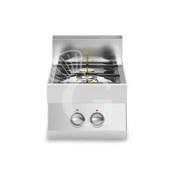 Piano Cottura A Gas 2 Fuochi Con Bruciatore Pilota Profondità 700 Mm