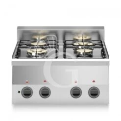 Piano Cottura 4 Fuochi, A Gas Potenziato, Profondità 600 Mm