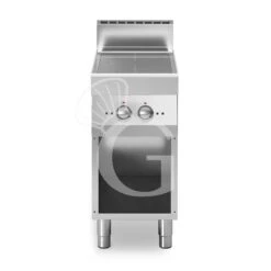 Cucina Professionale A Induzione Su Armadio Aperto 2 Zone Di Cottura Profondità 700 Mm