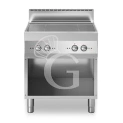 Cucina Professionale A Induzione Su Armadio Aperto 4 Zone Di Cottura Profondità 700 Mm