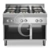 Cucina Professionale A Gas 6 Fuochi Armadio Aperto Profondità 700 Mm -Vendite Gastrodomus piano di cottura gas 6 fuochi armadio aperto bacinelle smaltate